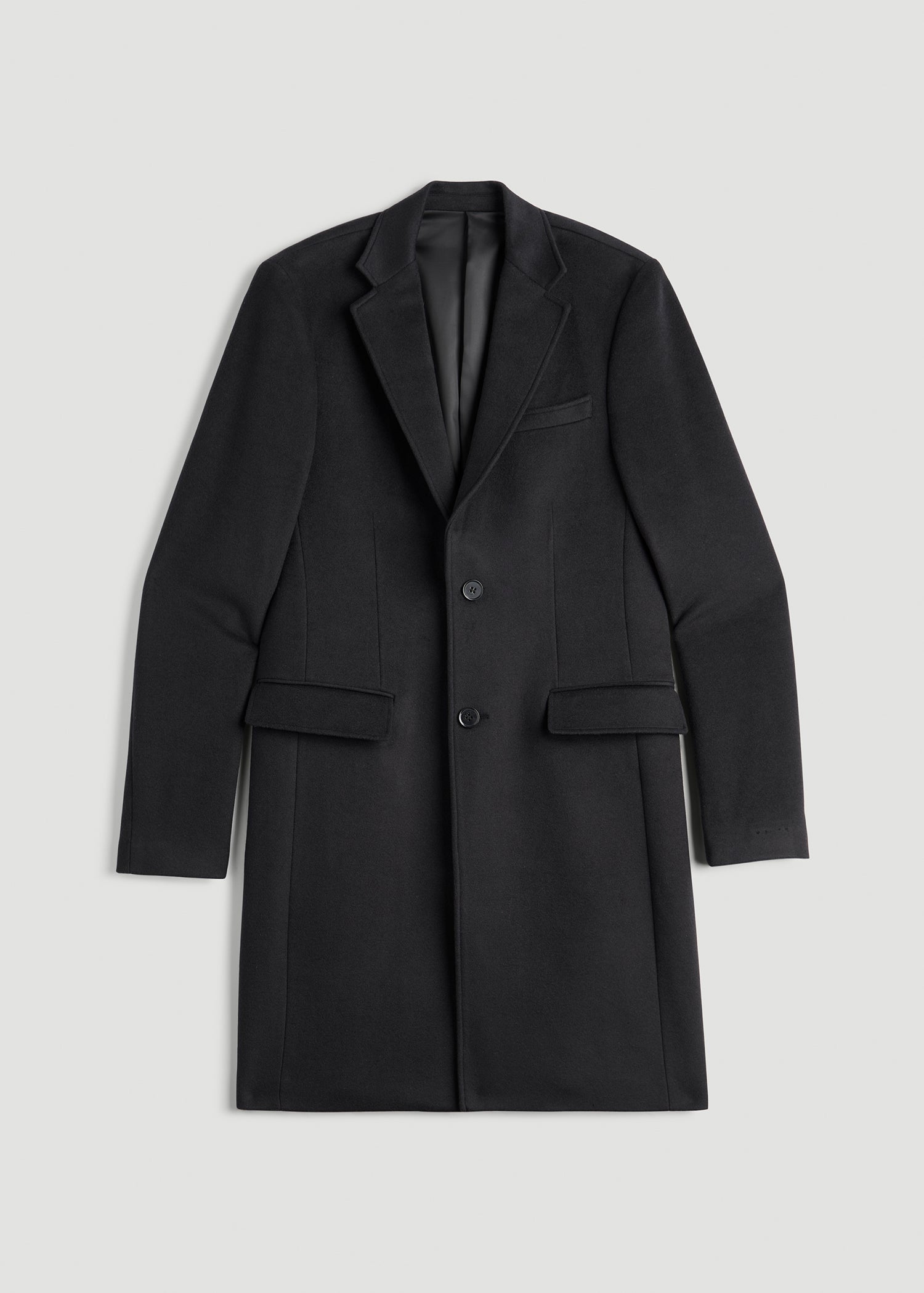 Wool Coat for Tall Men in Charcoal Mix
