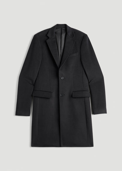 Wool Coat for Tall Men in Charcoal Mix