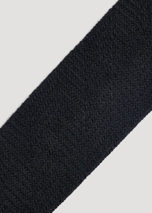 Wool Tie for Tall Men in Black