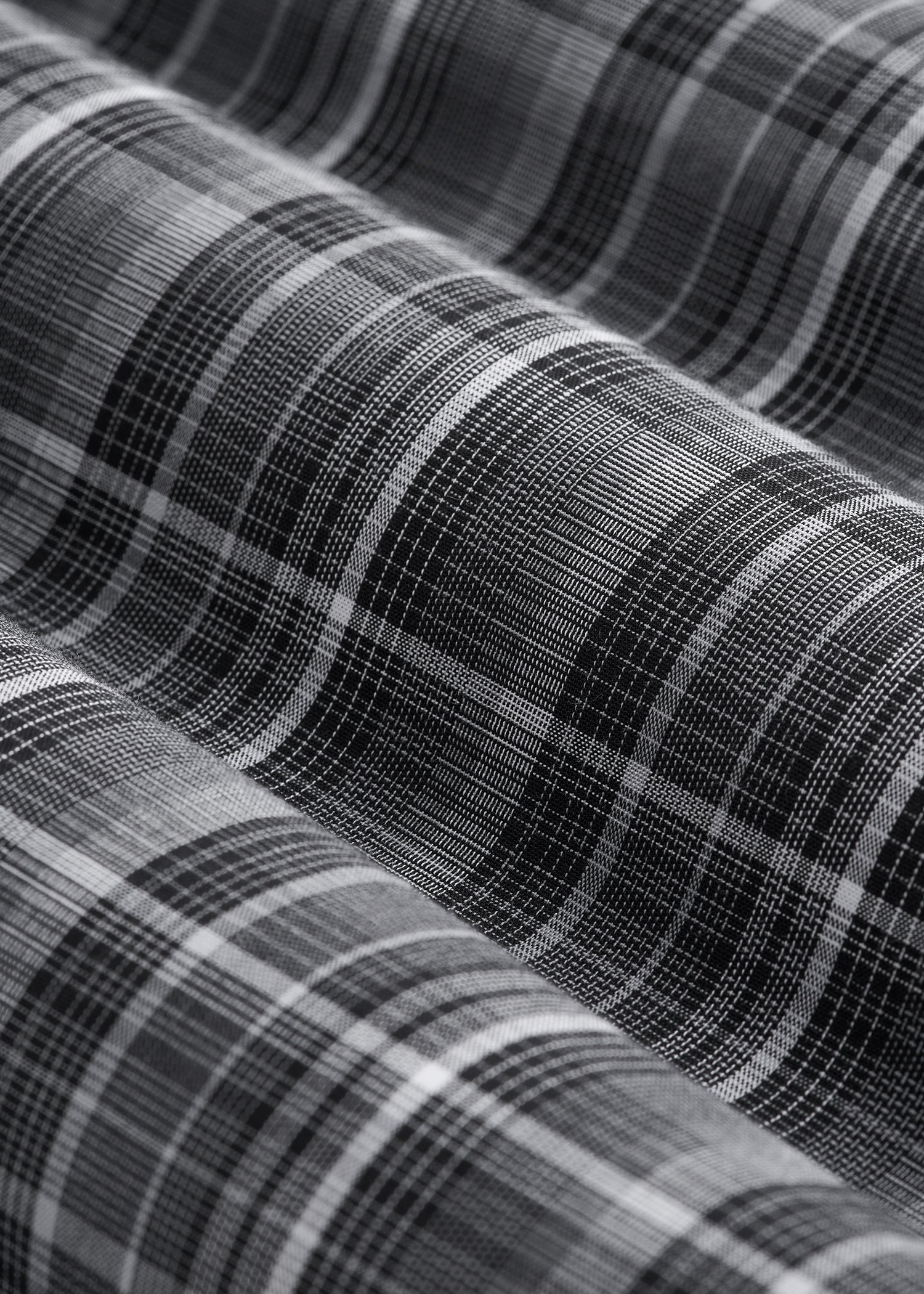 Woven Pajama Pants for Tall Men in Black & Grey Plaid