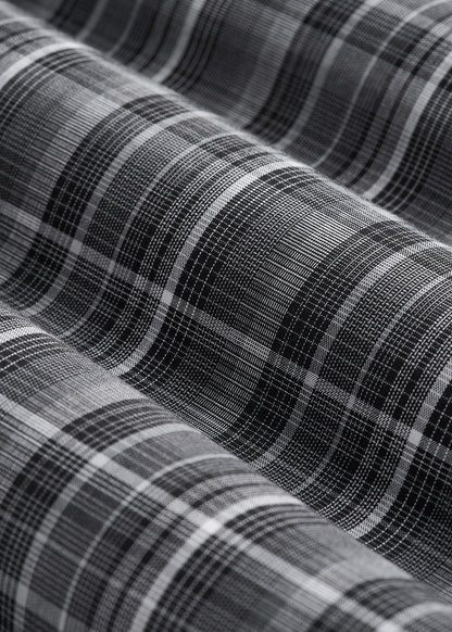 Woven Pajama Pants for Tall Men in Black & Grey Plaid