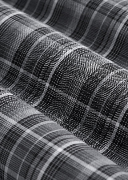 Woven Pajama Pants for Tall Men in Black & Grey Plaid