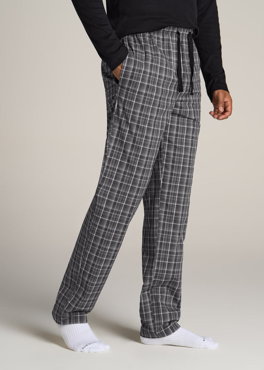 American-Tall-Men-Woven-Pajama-Blue-Black-Grey-Plaid-side