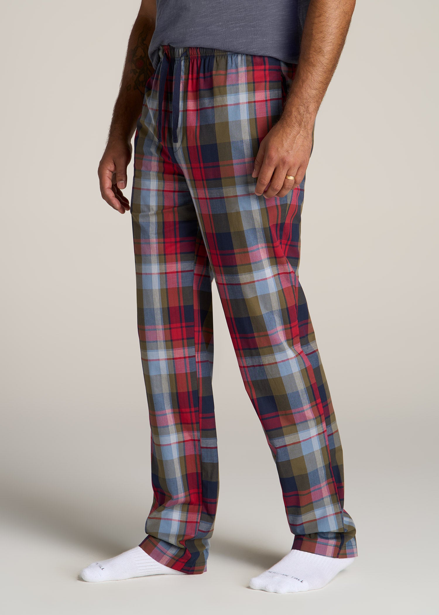 Men's Super Soft Pajama Pant Comfy Lounge Plaid Sleep Pants, M-XXL