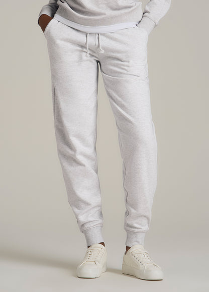 A.T. Basics Athletic Joggers for Tall Women in Heather Cloud White