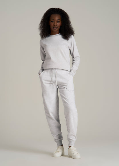 A.T. Basics Athletic Joggers for Tall Women in Heather Cloud White