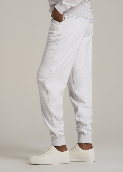 A.T. Basics Athletic Joggers for Tall Women in Heather Cloud White
