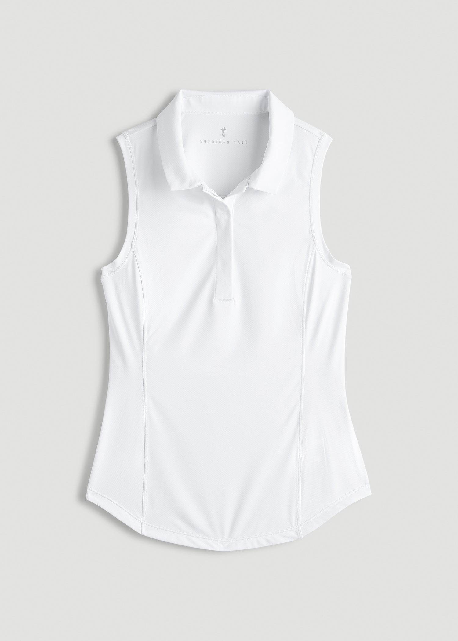 Active Sleeveless Polo Shirt for Tall Women in White