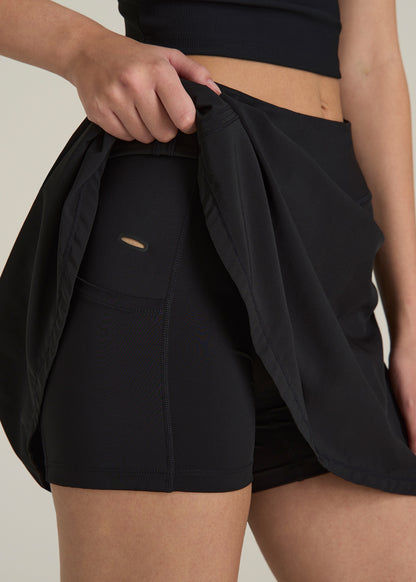 Athletic Skort for Tall Women in Black