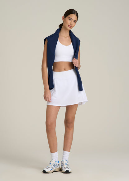 Athletic Skort for Tall Women in Bright White