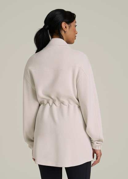 Soft Motion Cinch Waist Jacket for Tall Women in Pearl