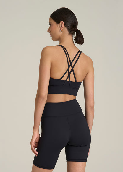 Women's Balance Crisscross Sports Bra for Tall Women in Black