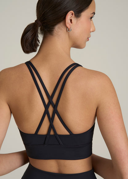 Women's Balance Crisscross Sports Bra for Tall Women in Black
