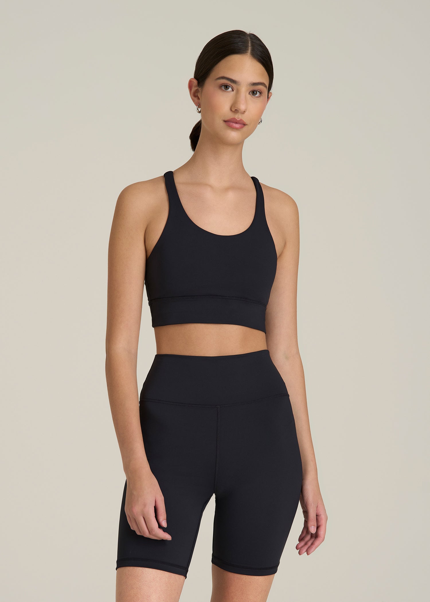 Women's Balance Crisscross Sports Bra for Tall Women in Black