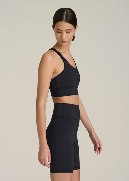 Women's Balance Crisscross Sports Bra for Tall Women in Black