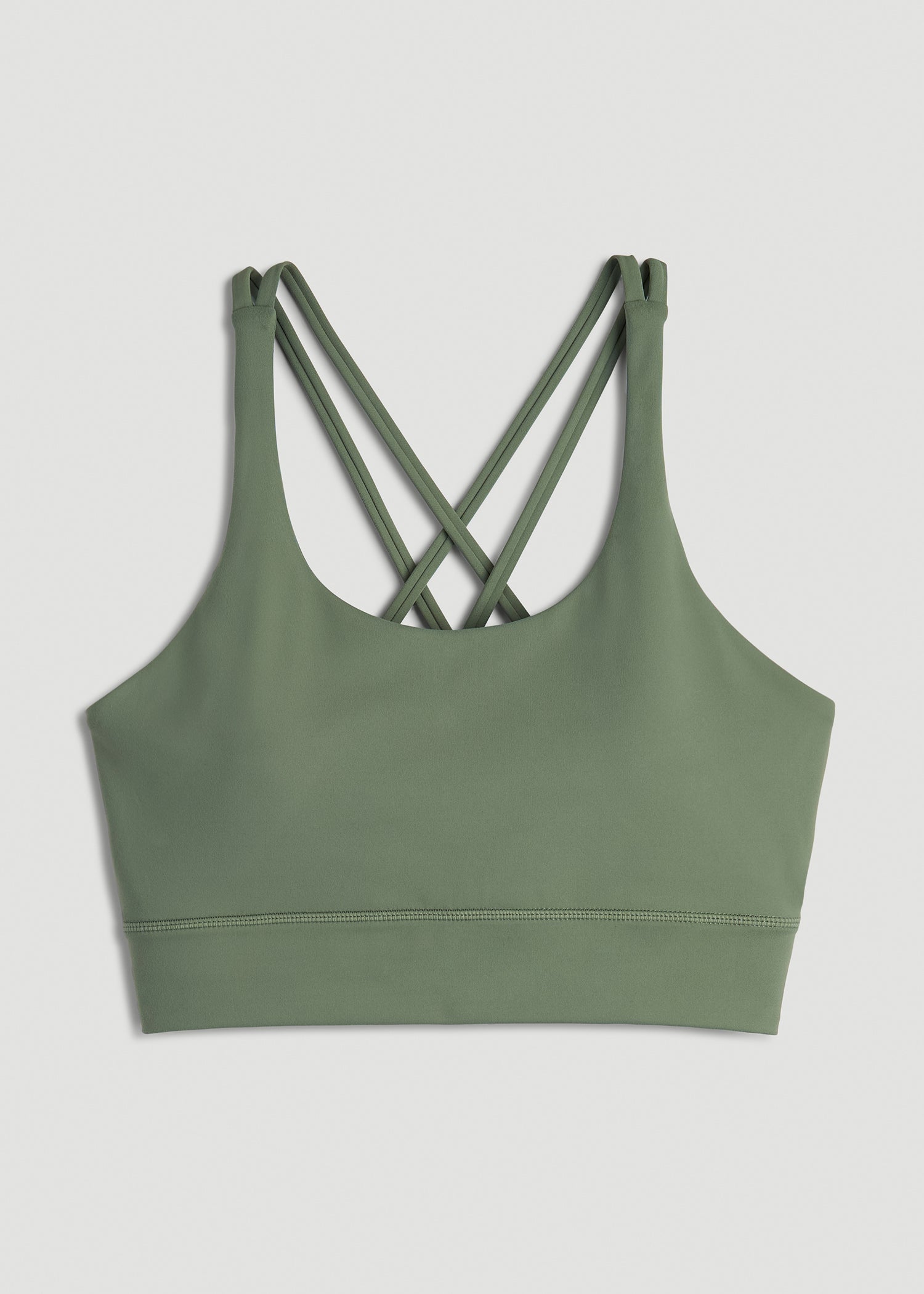 Women's Balance Crisscross Sports Bra for Tall Women in Dark Seagrass