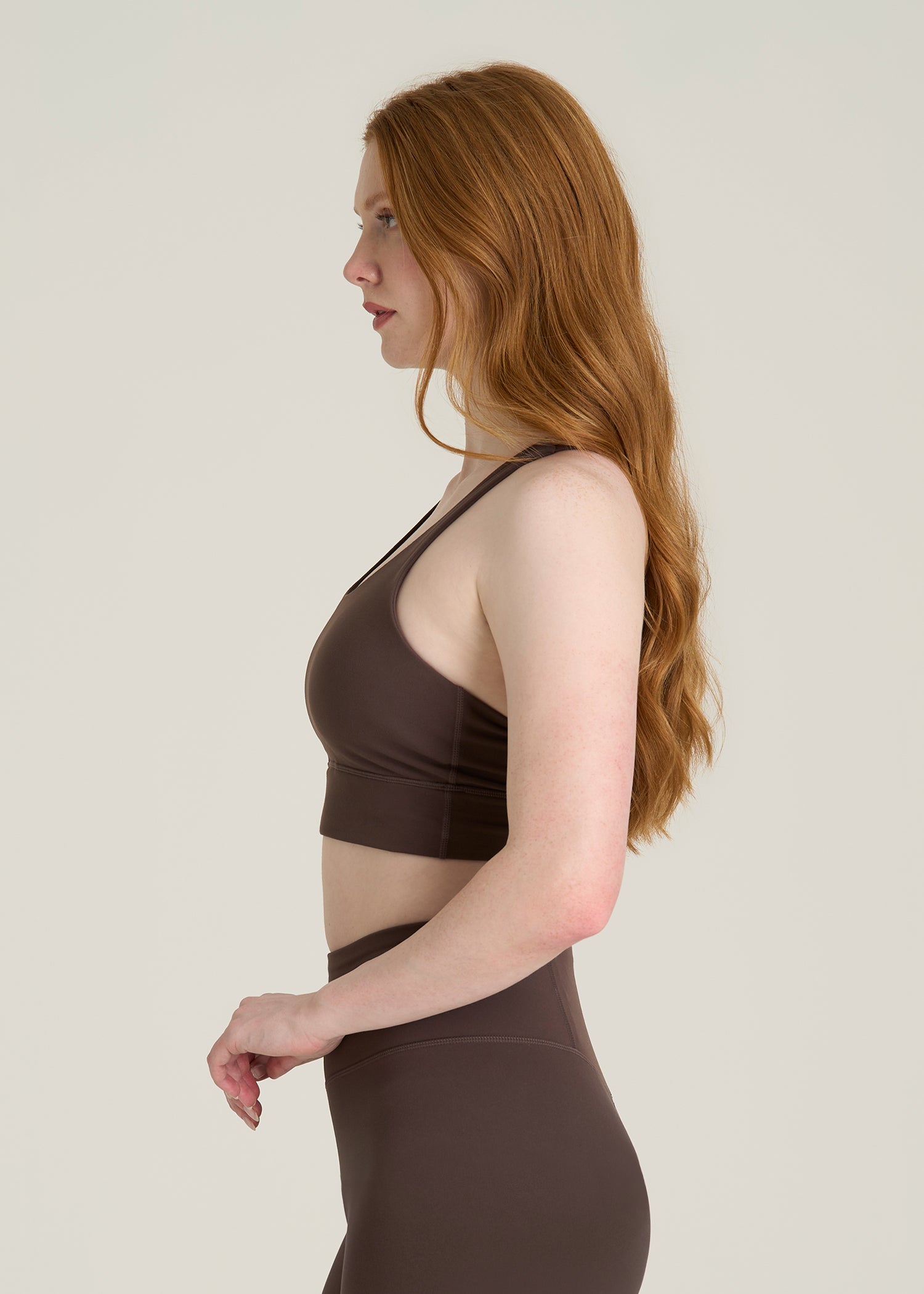 Balance Crisscross Sports Bra for Tall Women in Espresso