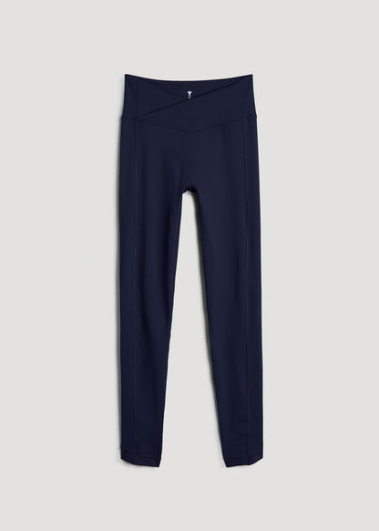Balance Cross Over Leggings for Tall Women in Dark Navy