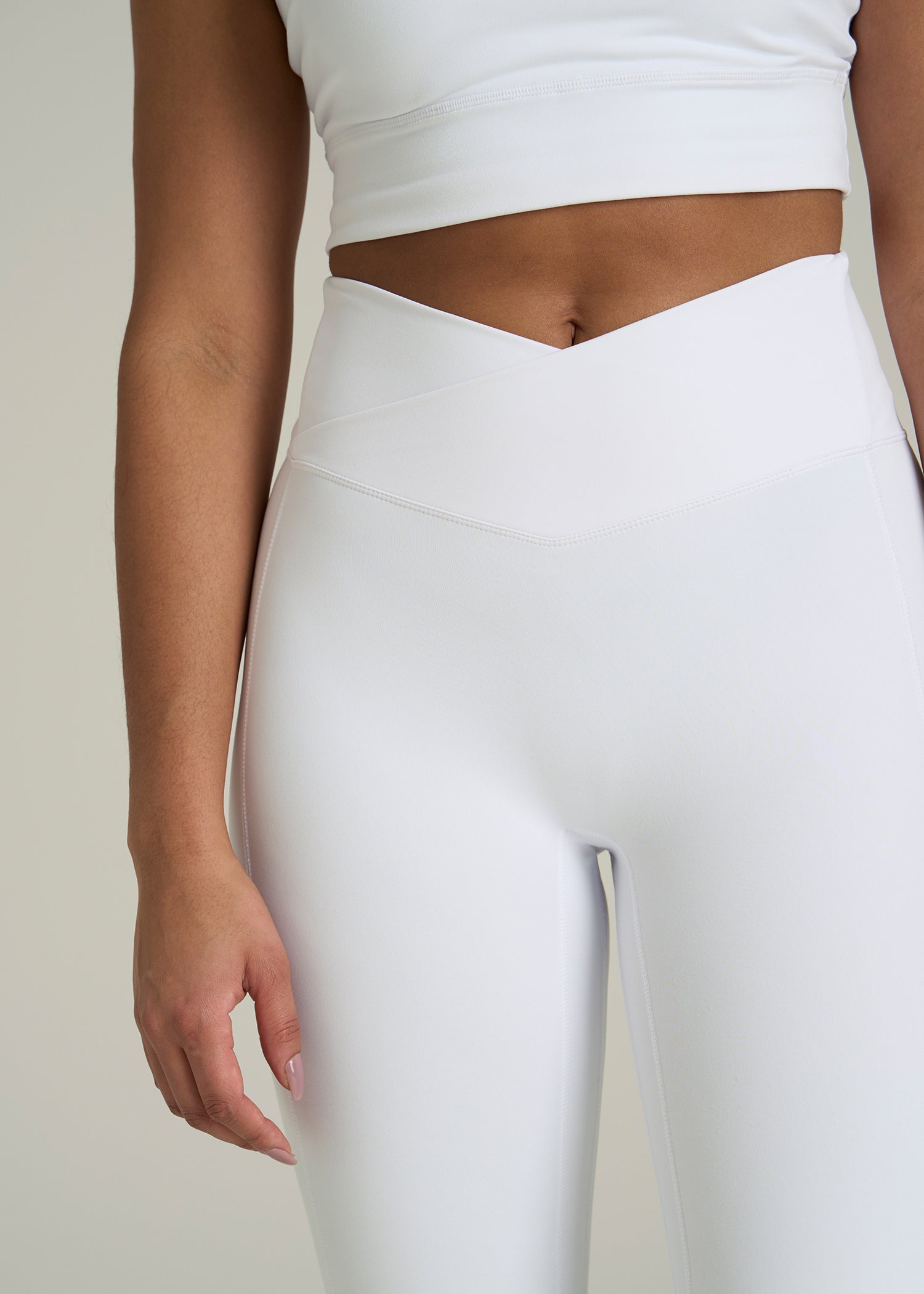 Balance Cross Over Leggings for Tall Women in White