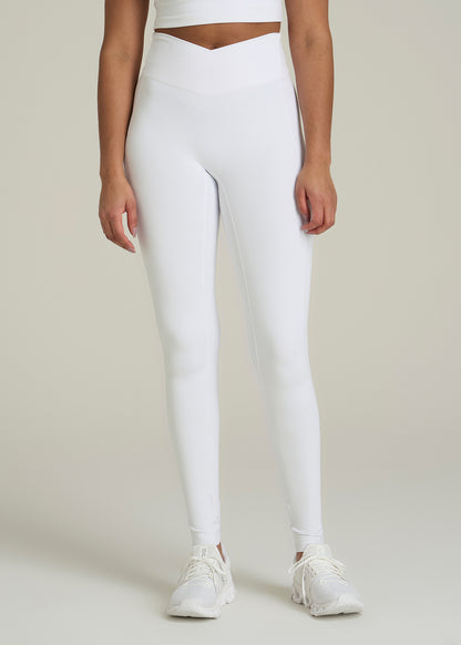 Balance Cross Over Leggings for Tall Women in White