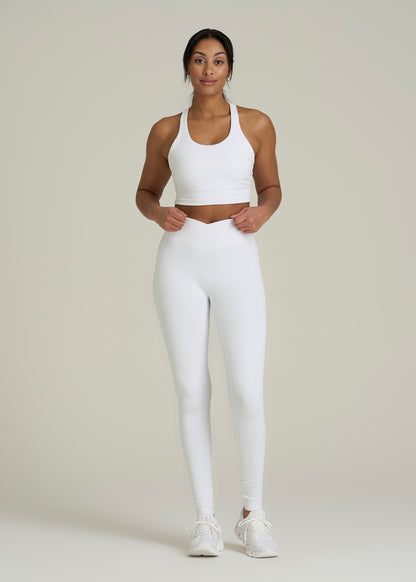 Balance Cross Over Leggings for Tall Women in White