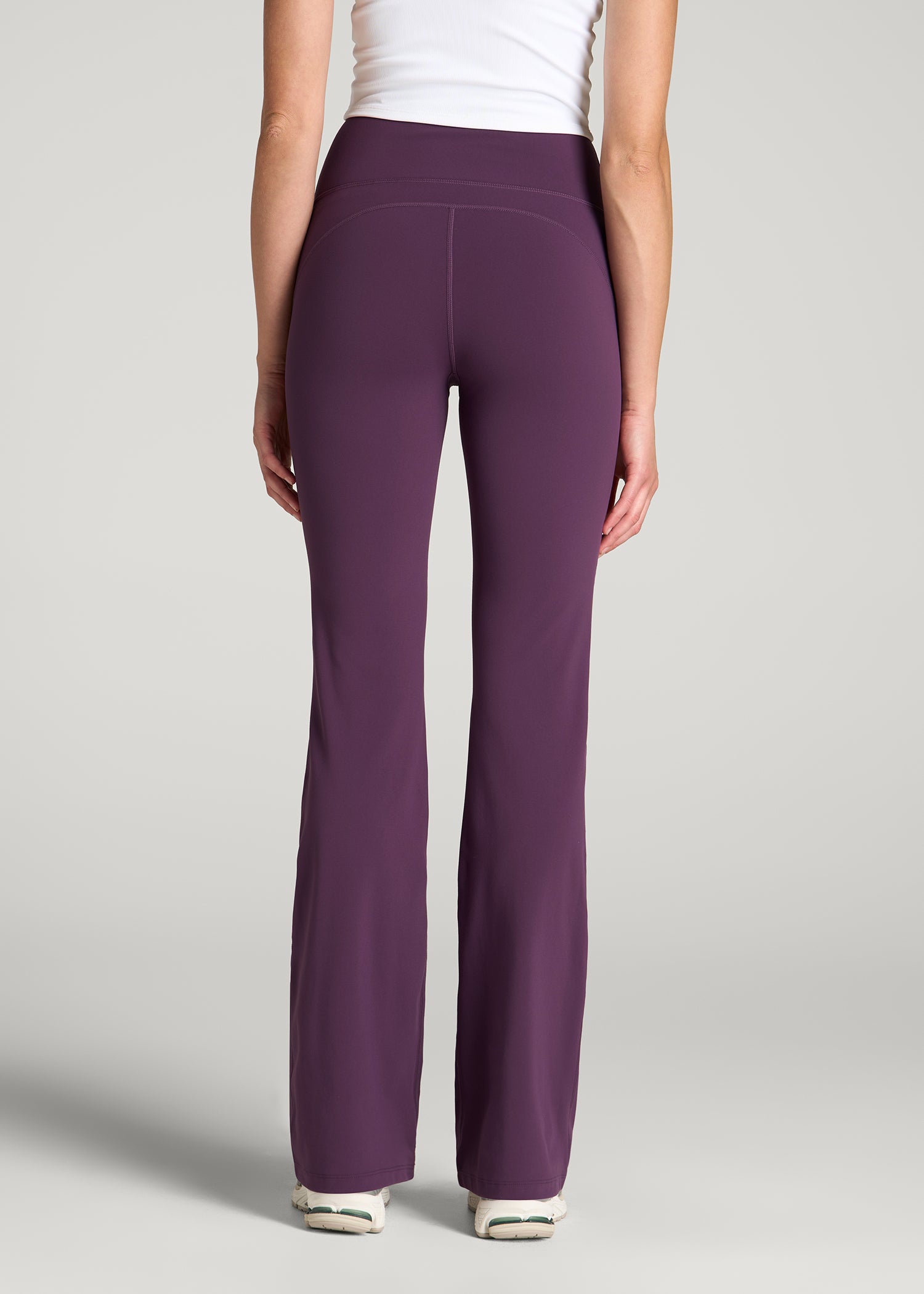 Balance Flare Yoga Pants for Tall Women in Aubergine