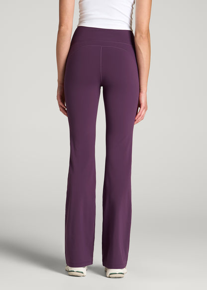 Balance Flare Yoga Pants for Tall Women in Aubergine