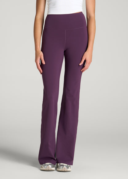 Balance Flare Yoga Pants for Tall Women in Aubergine