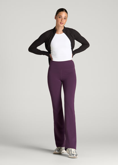 Balance Flare Yoga Pants for Tall Women in Aubergine