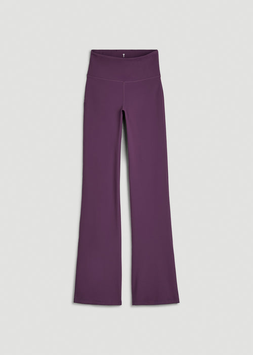 Balance Flare Yoga Pants for Tall Women in Aubergine