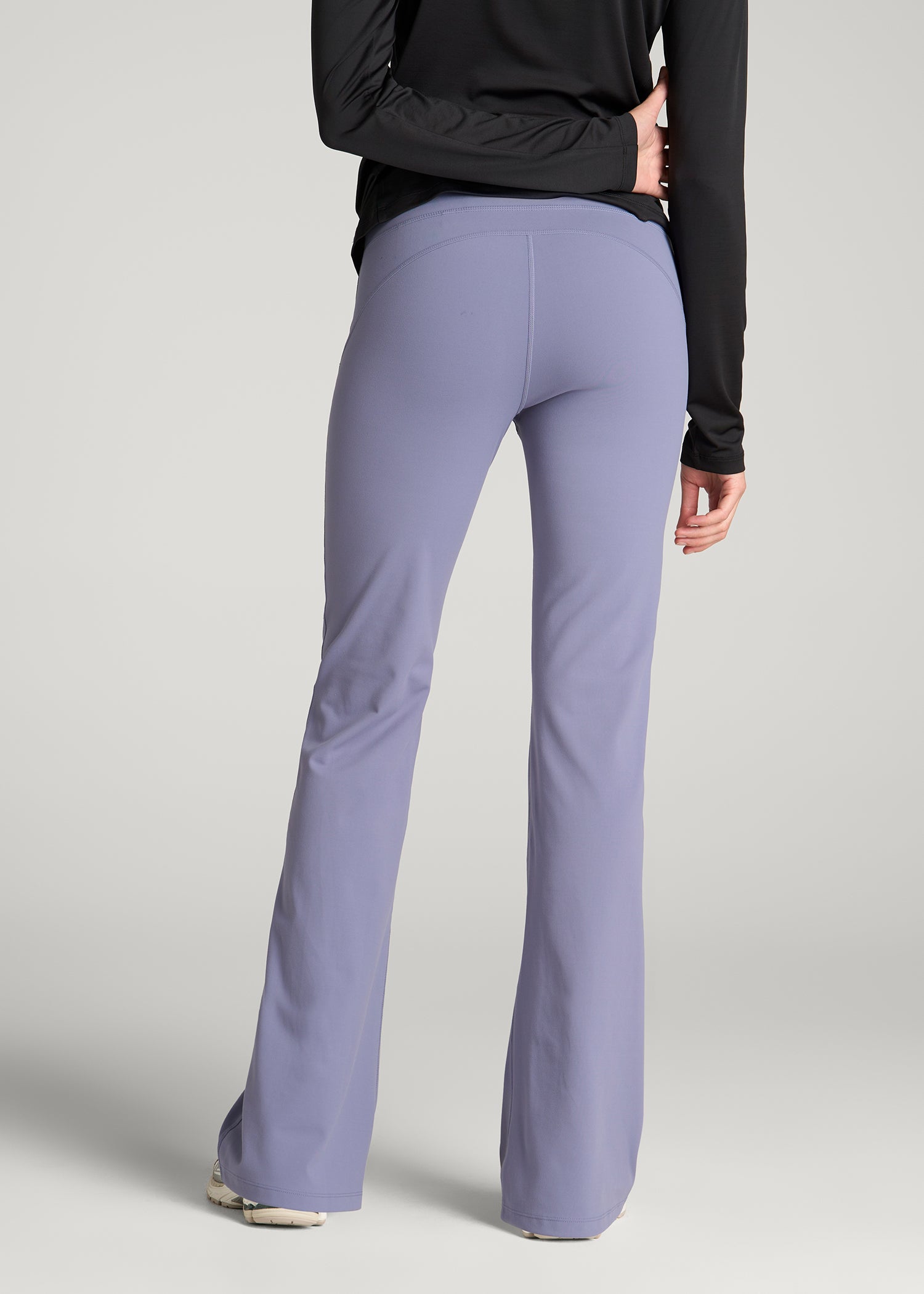 Balance Flare Yoga Pants for Tall Women in Blue Granite