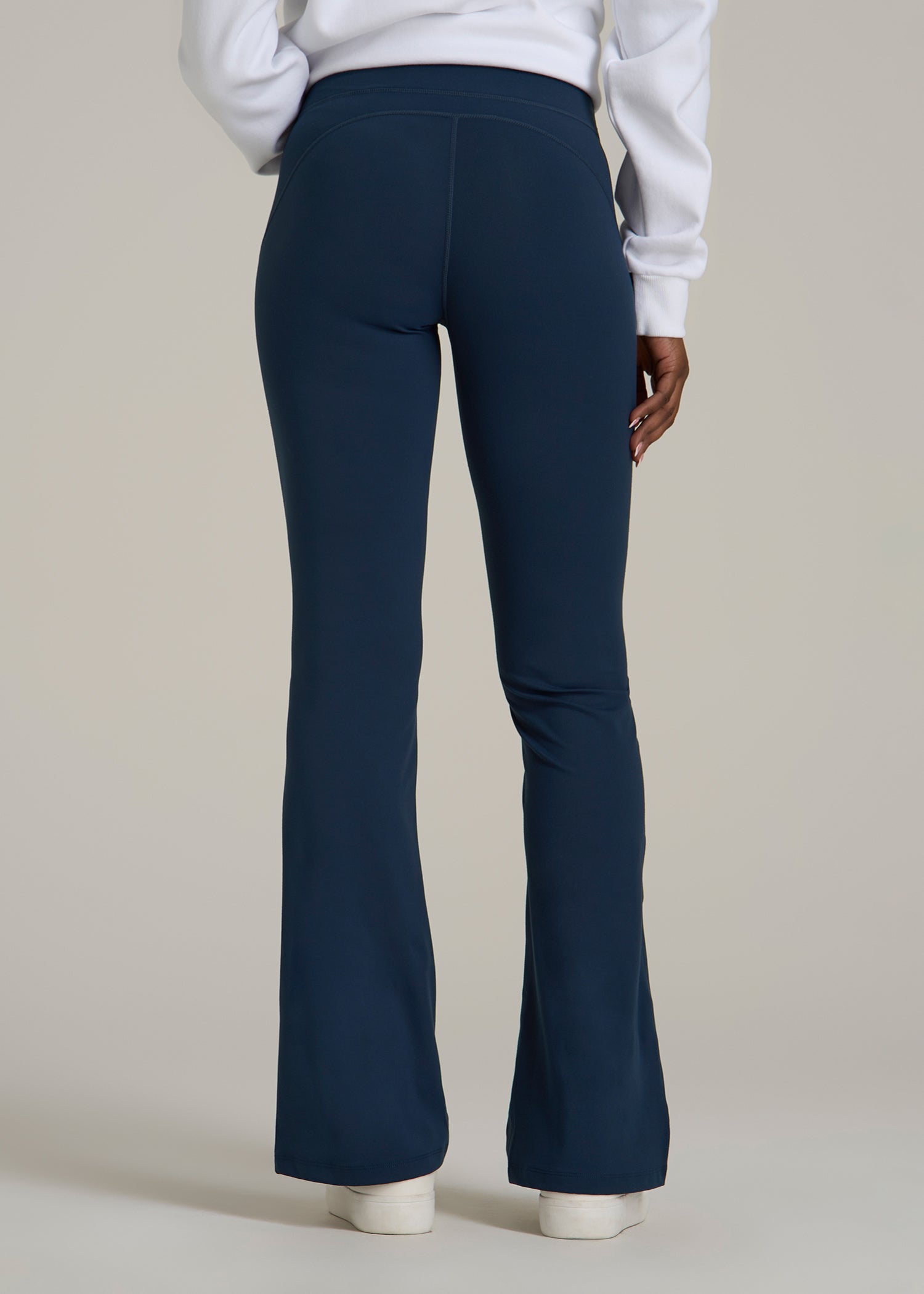 Balance Flare Yoga Pants for Tall Women in Navy Blue