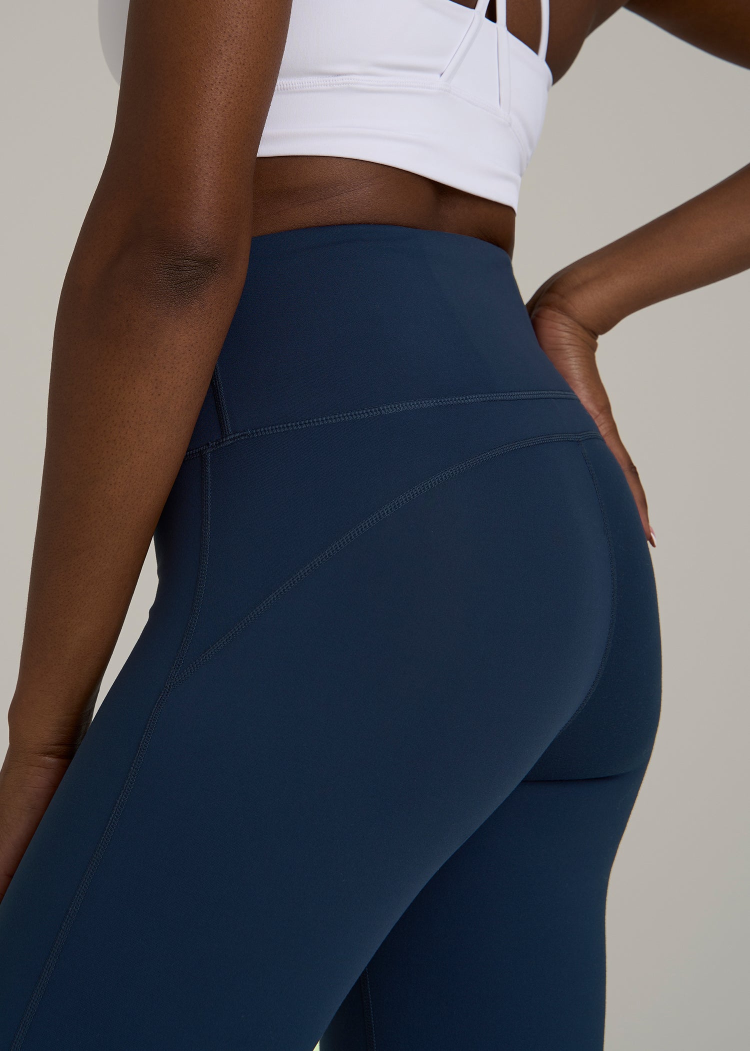 Balance Flare Yoga Pants for Tall Women in Navy Blue