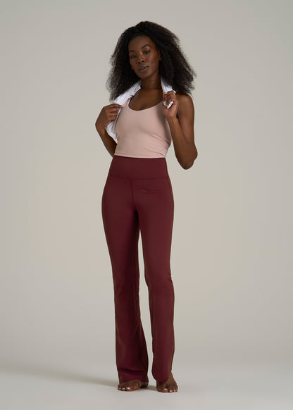 Balance Flare Yoga Pants for Tall Women in Tawny Port