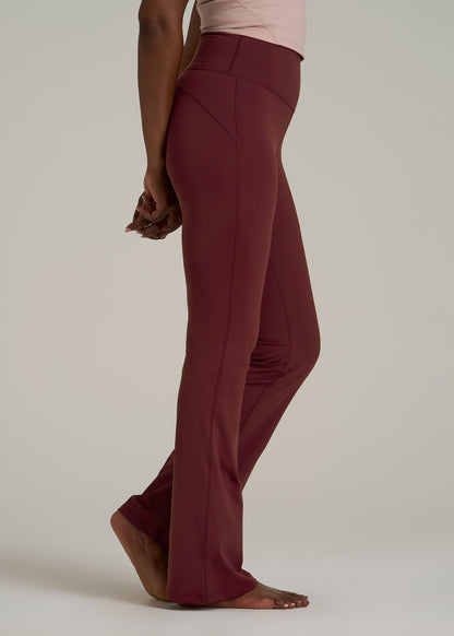 Balance Flare Yoga Pants for Tall Women in Tawny Port