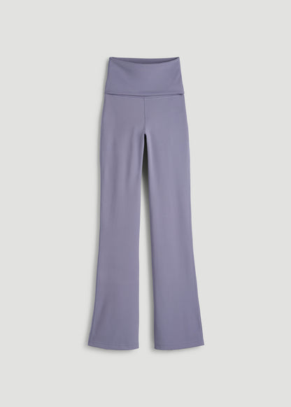 Balance Fold-over Flare Legging for Tall Women in Blue Granite