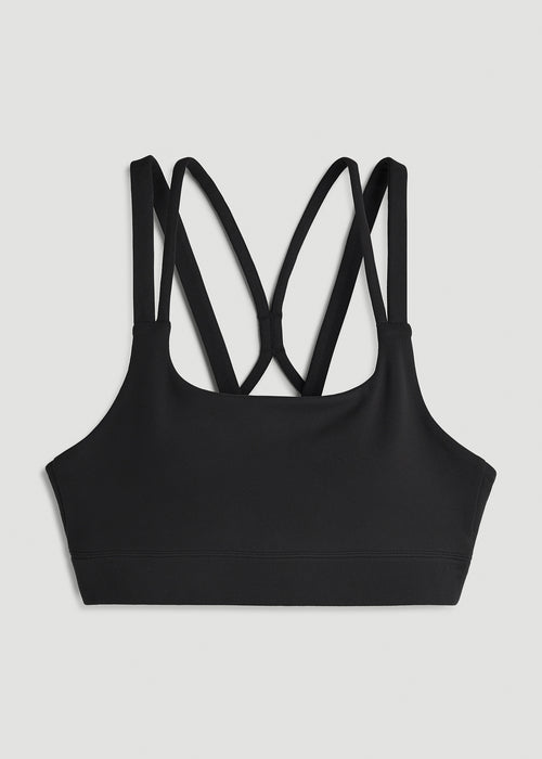 Balance Multi-Strap Sports Bra for Tall Women in Black