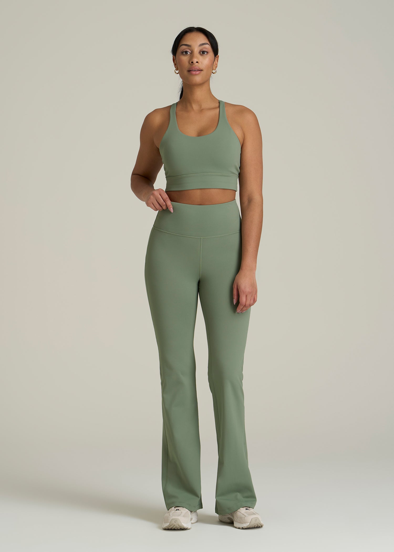 Balance Flare Yoga Pants for Tall Women in Dark Seagrass