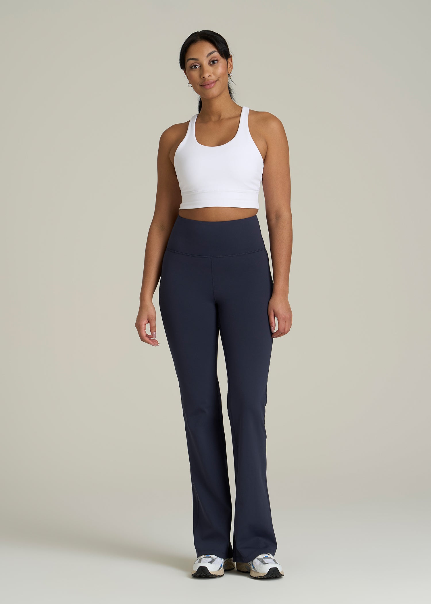 Balance Flare Yoga Pants for Tall Women in Evening Blue