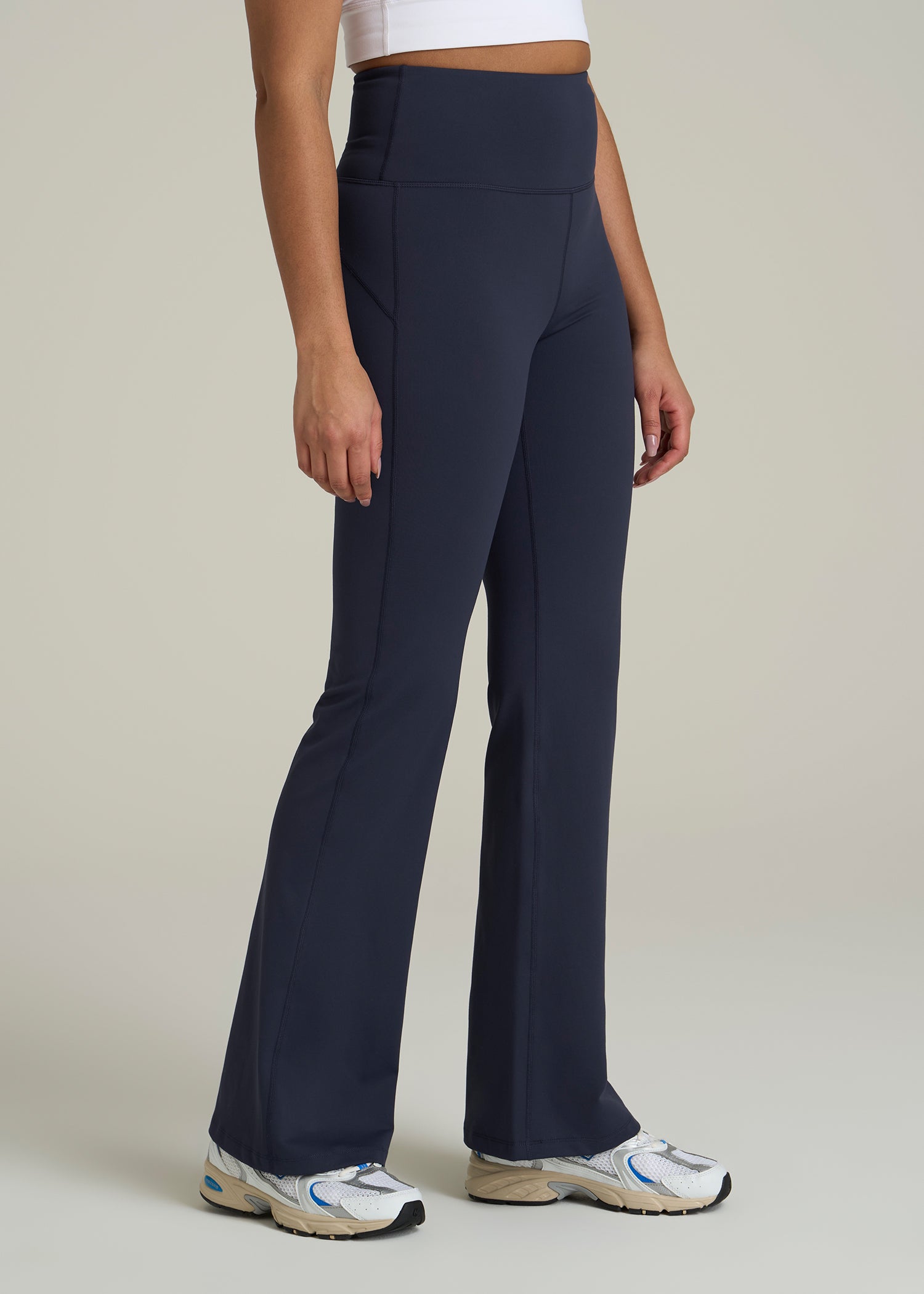 Balance Flare Yoga Pants for Tall Women in Evening Blue