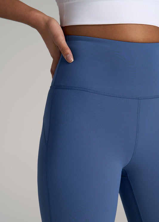 Weintee Women's Cotton Capri Pants with Pockets M Dark Steel Blue