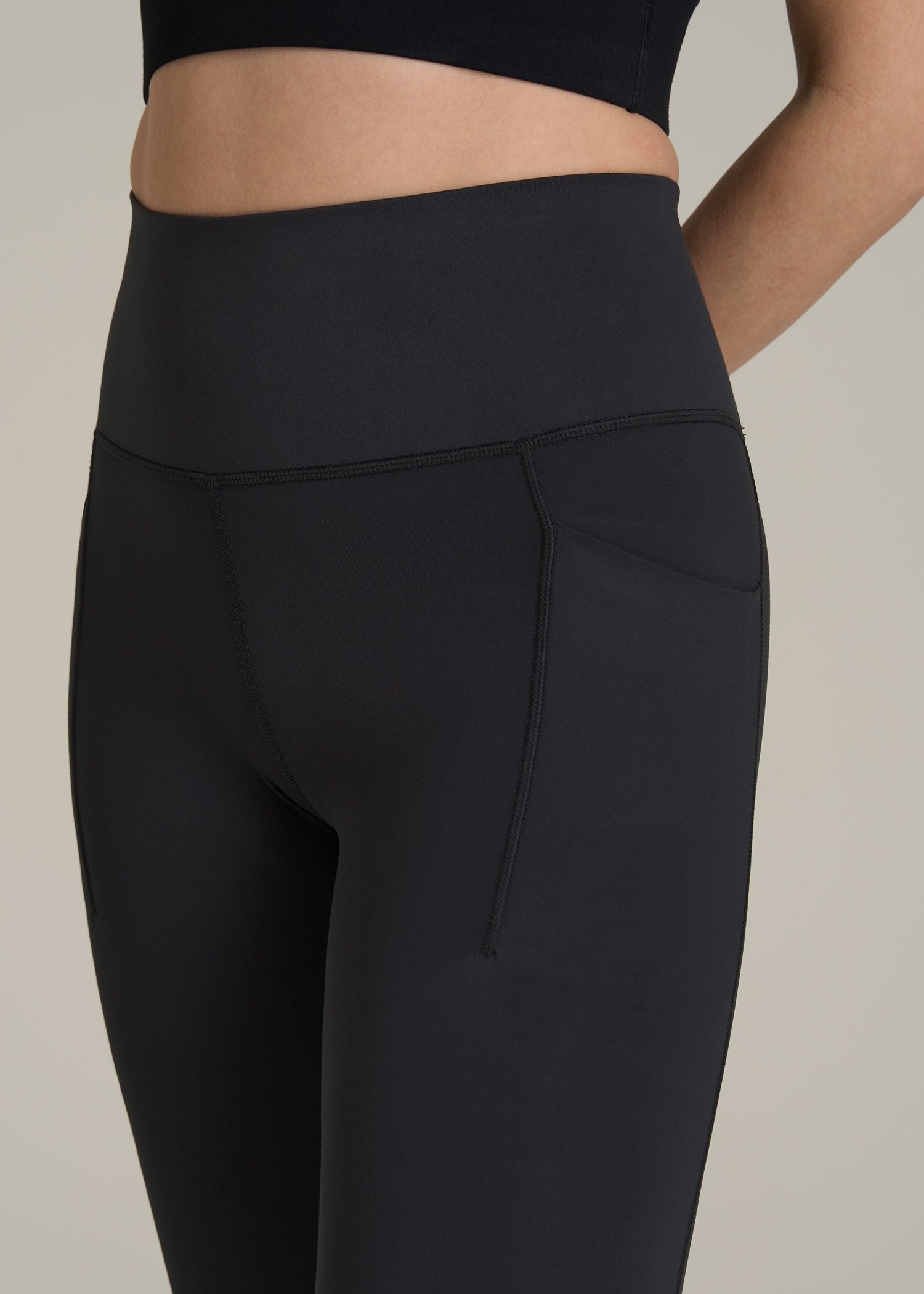 Balance Cinched Back Pocket Legging for Tall Women in Black