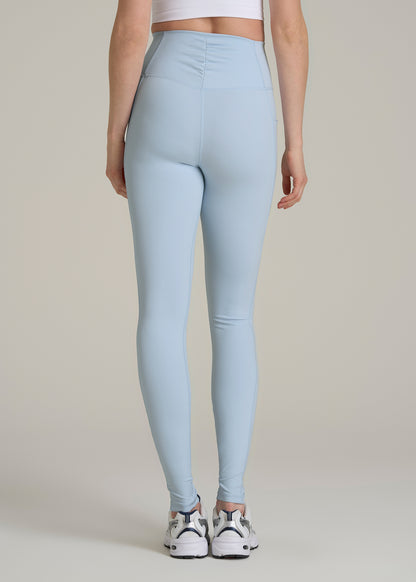 Balance Cinched Back Pocket Legging for Tall Women in Ice Blue