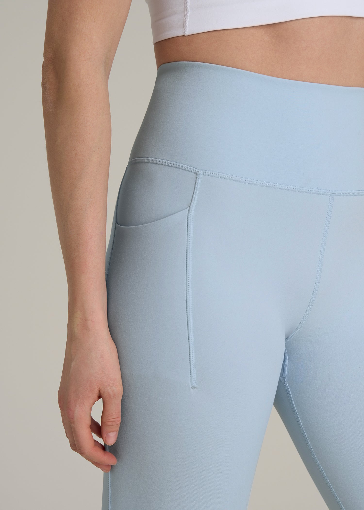 Balance Cinched Back Pocket Legging for Tall Women in Ice Blue