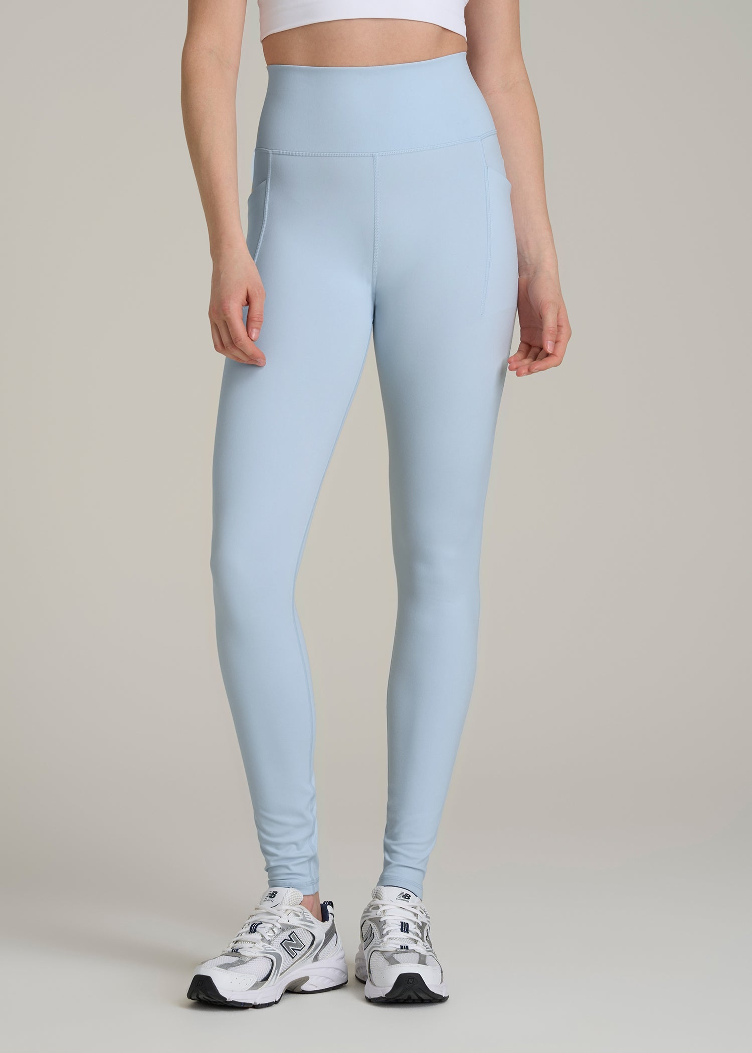 Balance Cinched Back Pocket Legging for Tall Women in Ice Blue
