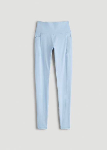 Balance Cinched Back Pocket Legging for Tall Women in Ice Blue
