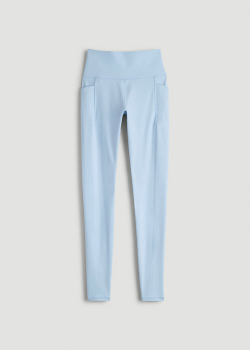 Balance Cinched Back Pocket Legging for Tall Women in Ice Blue