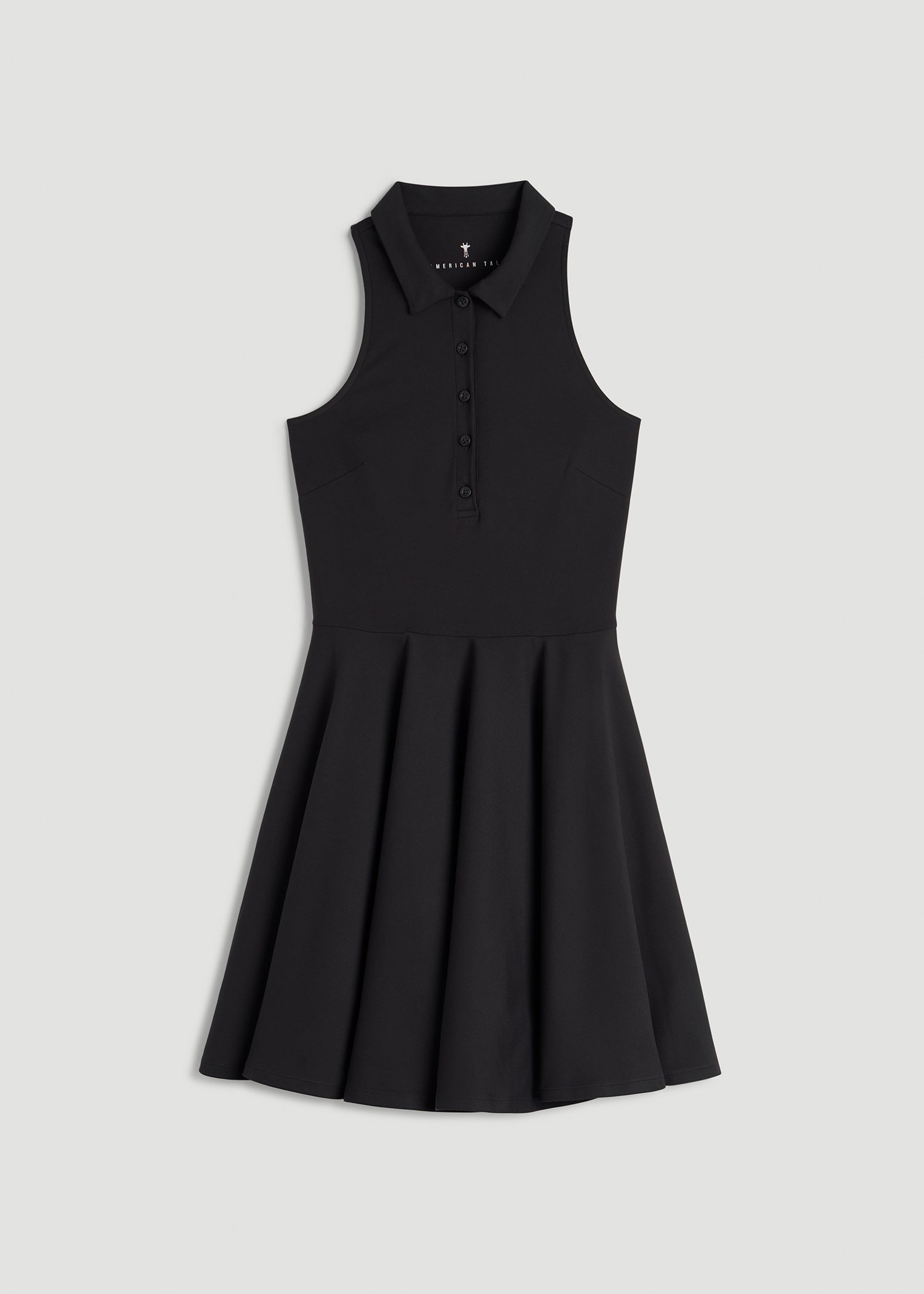 Balance Racerback Sleeveless Polo Dress for Tall Women in Black