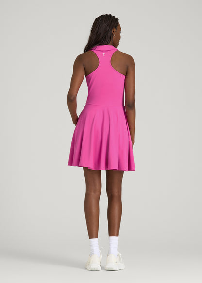Balance Racerback Sleeveless Polo Dress for Tall Women in Magenta