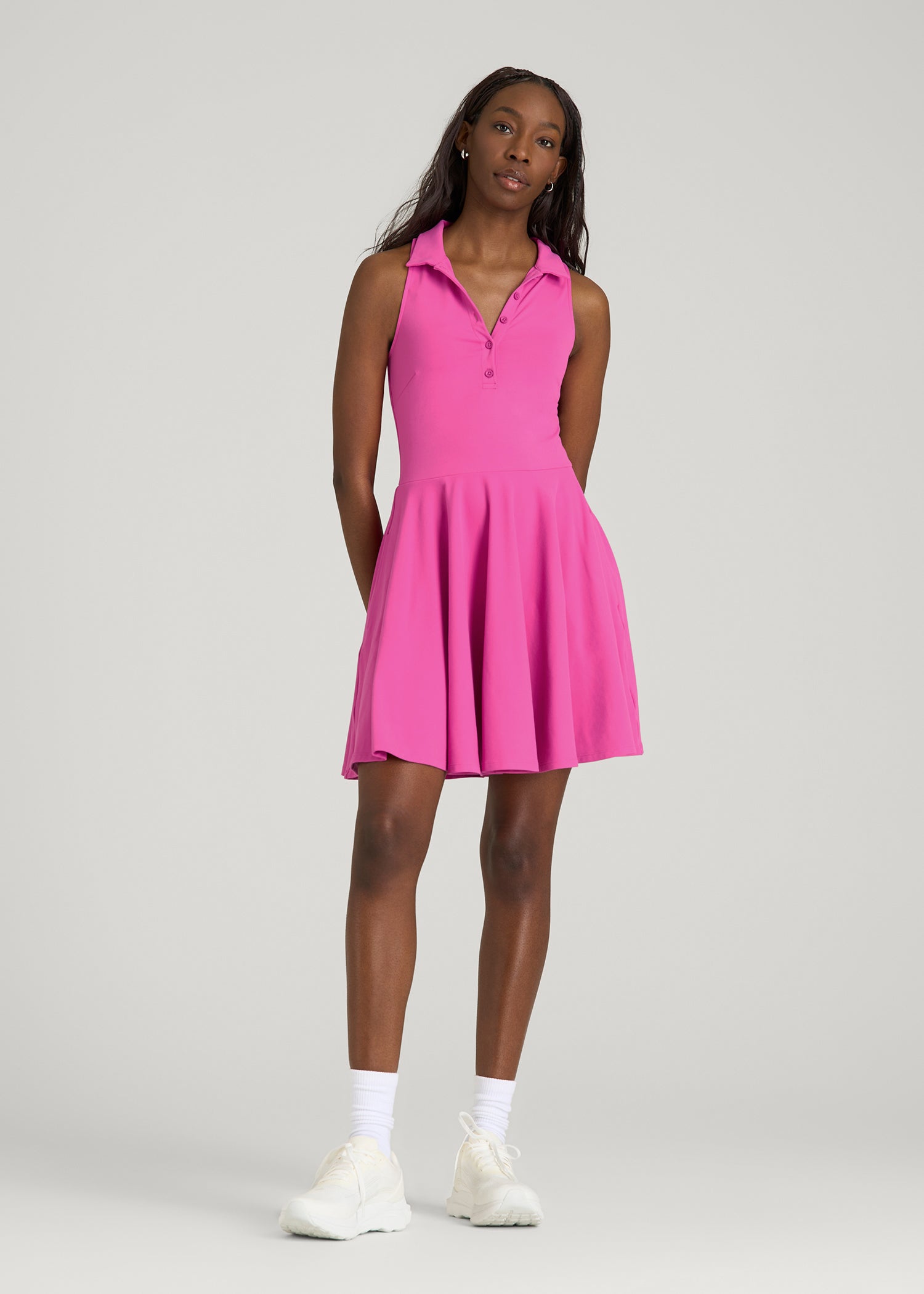 Balance Racerback Sleeveless Polo Dress for Tall Women in Magenta XL / Tall / Magenta